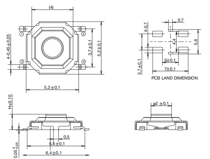 Metal SMT Tactile Switch