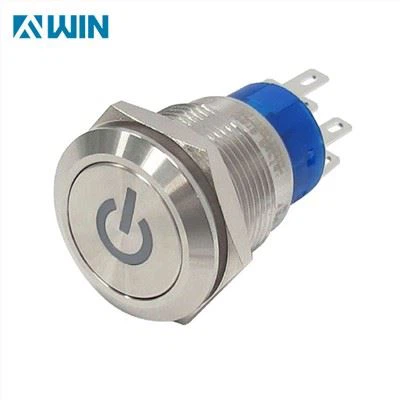 19MM metalen verlichte drukknopschakelaar